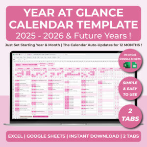 german year at glance calendar | excel & google sheets template (copy) (copy) (copy)