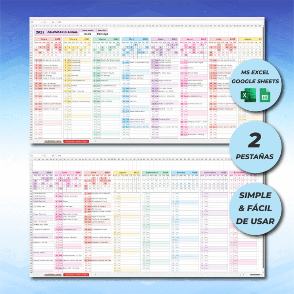 year at glance calendar | excel & google sheets template (copy)
