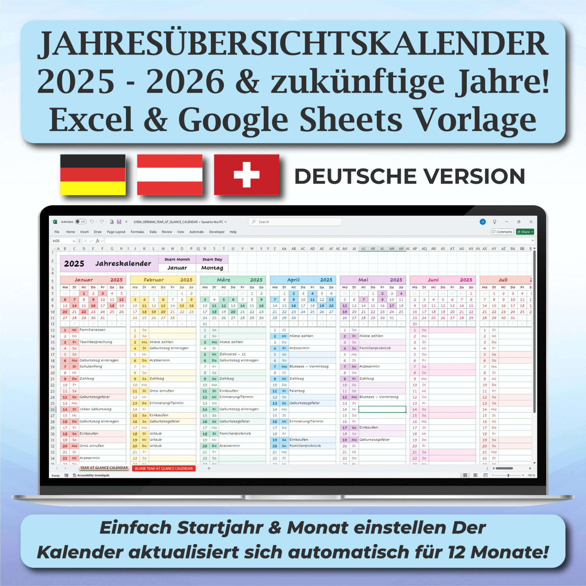 spanish year at glance calendar | excel & google sheets template (copy) (copy)
