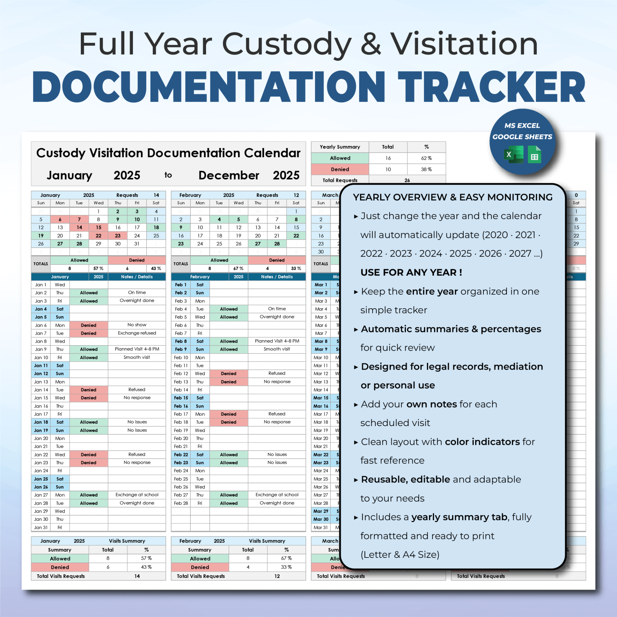 lv007 allowed denied custody visit calendar 01